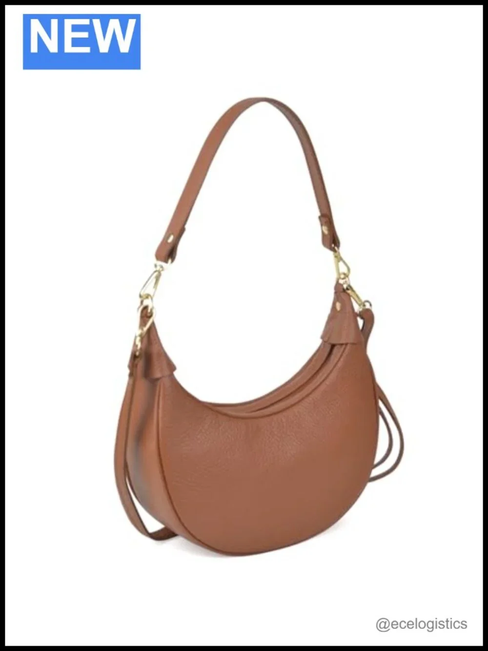 100% Genuine Leather Crescent Hobo Bag Convertible Crossbody Purse Women